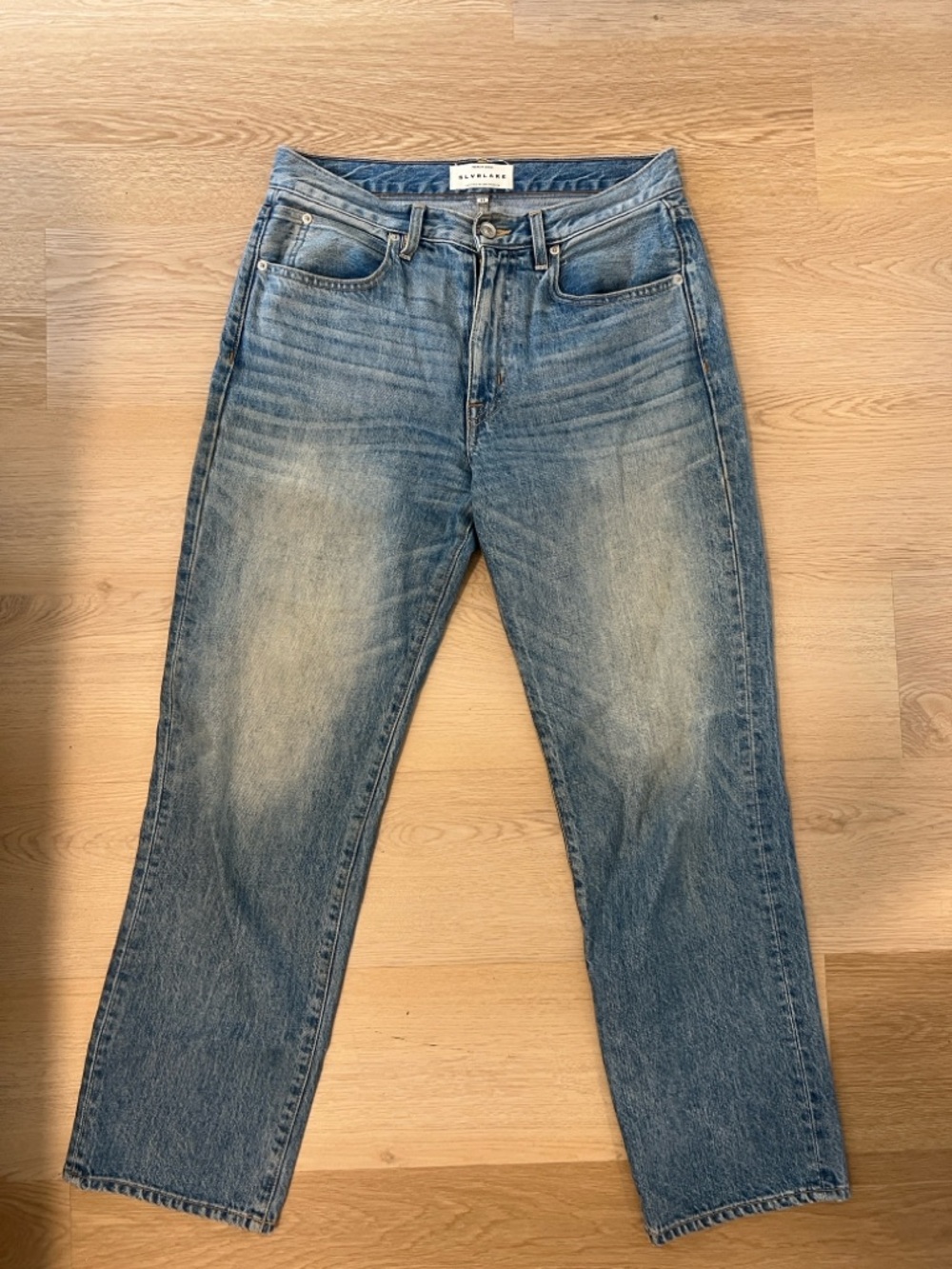 SLVRLAKE Light Wash High-Rise Straight Jeans - Picture 2 of 8